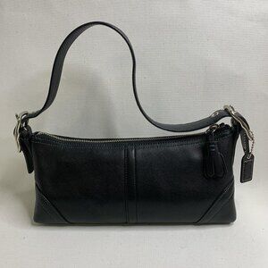 Vintage Coach Black Leather Baguette